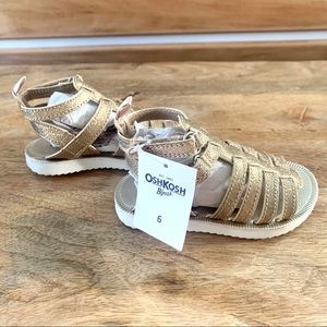 Gold Oshkosh toddler gladiator sandals sz 6